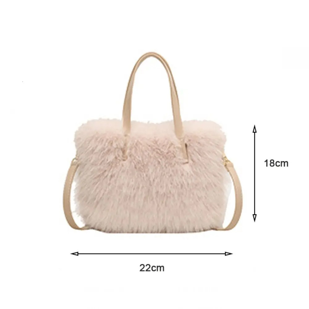 Fashion Faux Fur Ladies Shoulder Bag Soft Fluffy Female Crossbody Handbag Square Tote for Women 260208