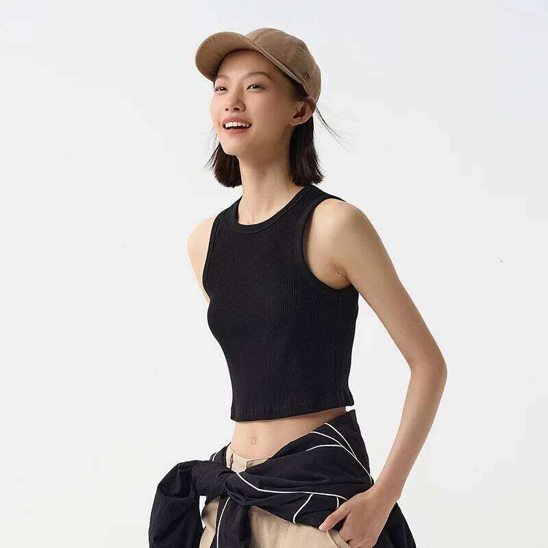 Semir Vest Women Short Style Skinny Round-neck Simple 2024 Spring New Solid Color Top Versatile 26Y0209