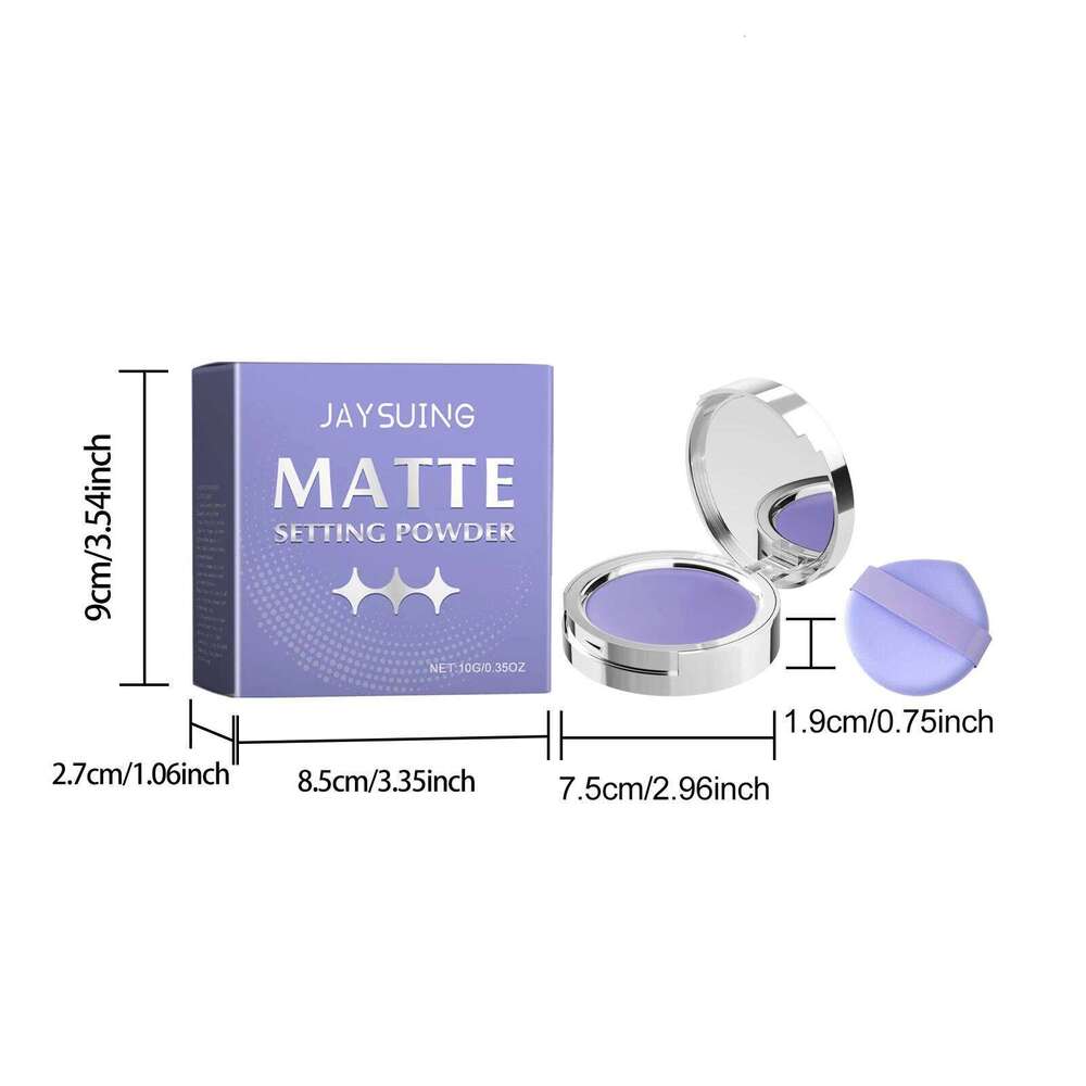Jaysuing 10g Lavender Matte Set Natural Waterproof Concealer Oil Control Lasting Makeup Loose Setting Powder 26L0209