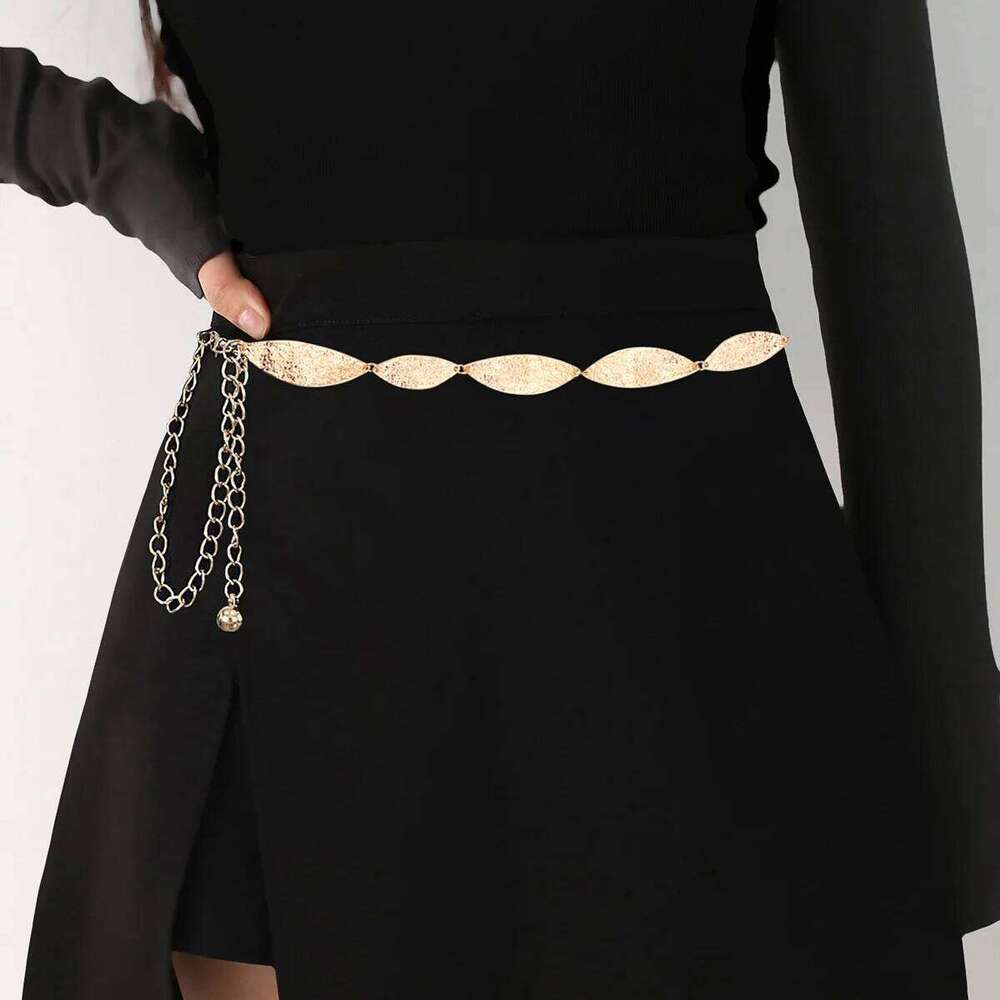 New Bohemian Style Metal Leaf Waist Accessories Fashion Retro Belt for Dress Unique Design Chain X260209