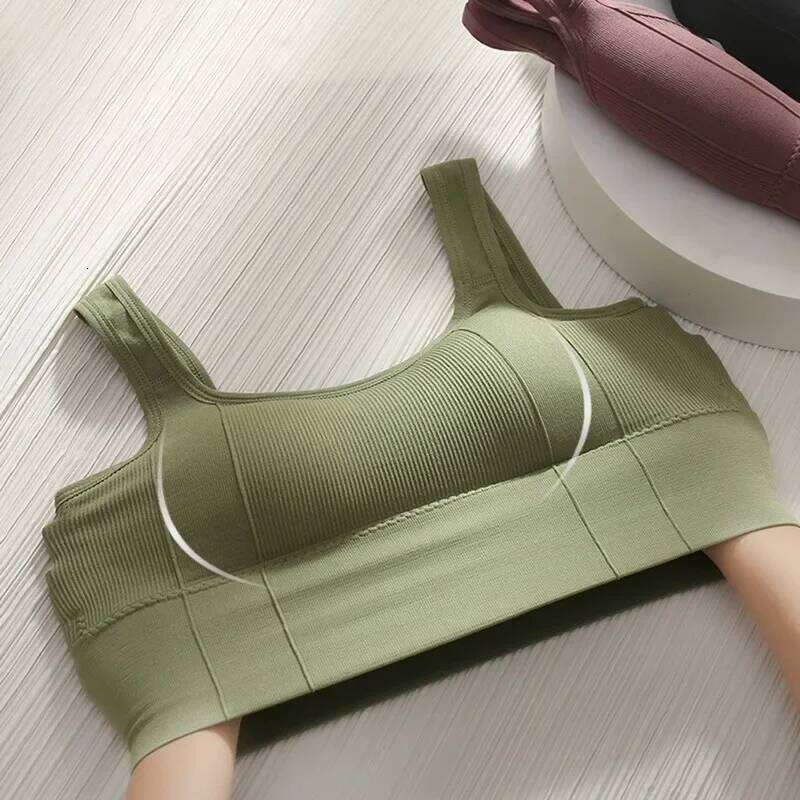 Women's No Steel Ring Gathered Underwear Summer New Breathable Inner and Outer Wear Vest Sports Top Woman Gym Sport Bra 26Y0209