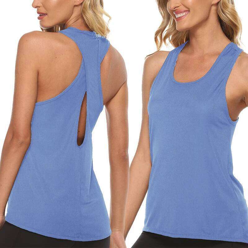 Sleeveless Top Activewear Athletic Vest s Open Yoga Stretch Sexy Blouse Sport Fitness Tank Tops 26Y0209