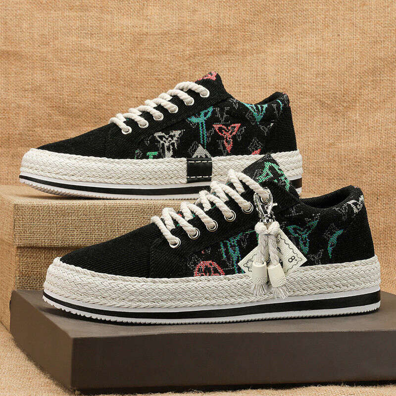 Canvas Winter Breathable Trendy Corduroy Flat Men's Casual Lightweight Thin Old Beijing Cloth Shoes
