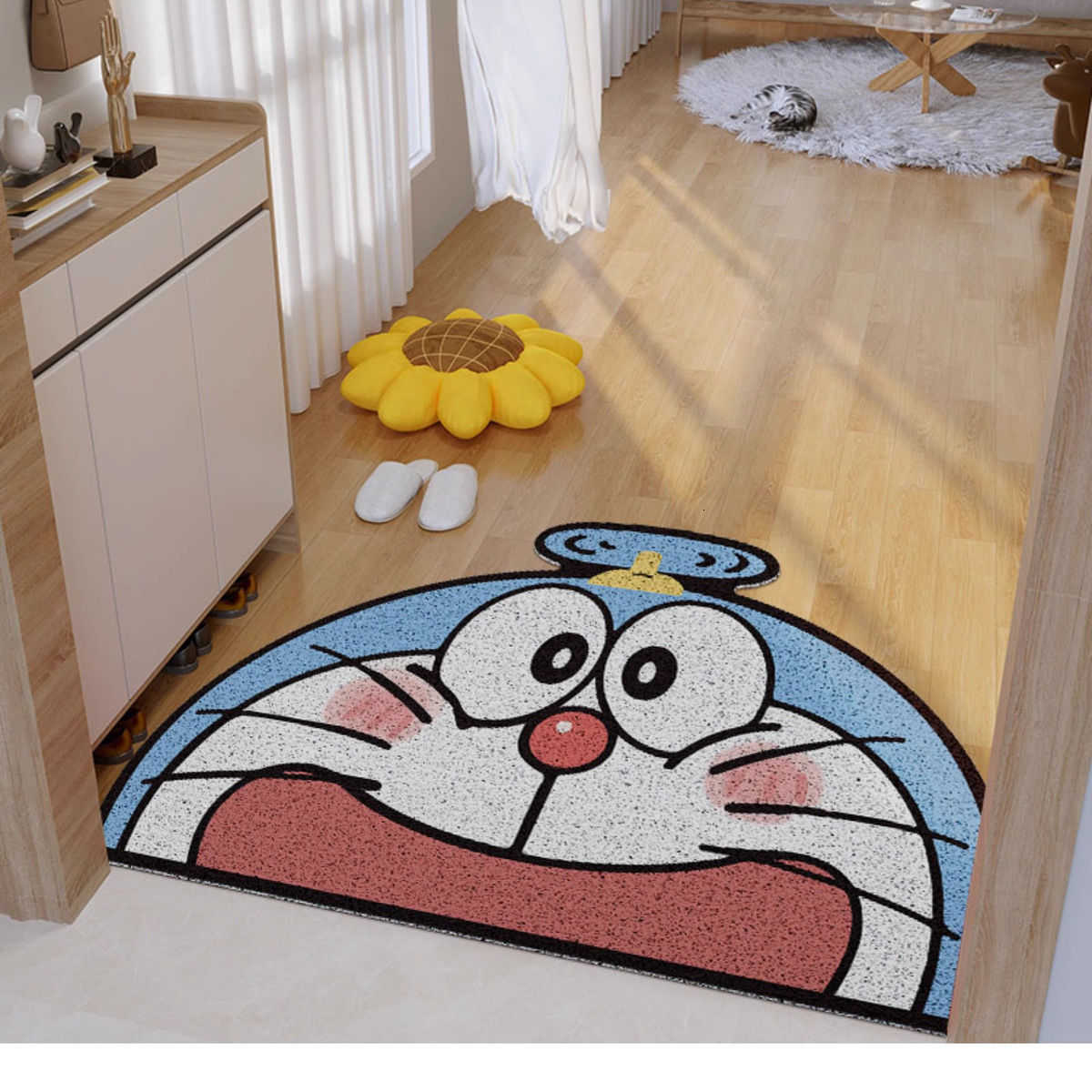 Silk loop floor mat for home entrance cartoon Doraemon doormat non-slip entryway mat foot mat for the hallway entrance S260207