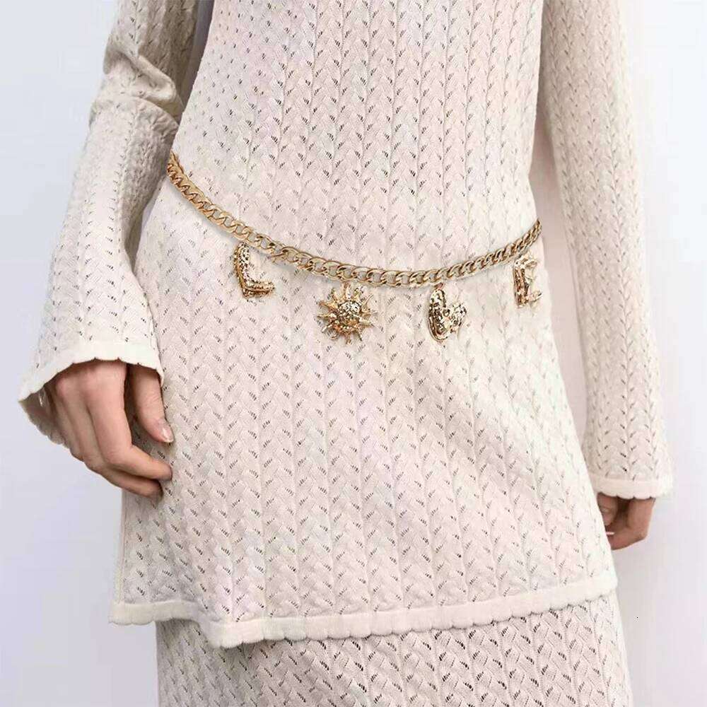 Retro Love Trim Ladies Elegant Stylish Metal Waist Chain Belt X260209