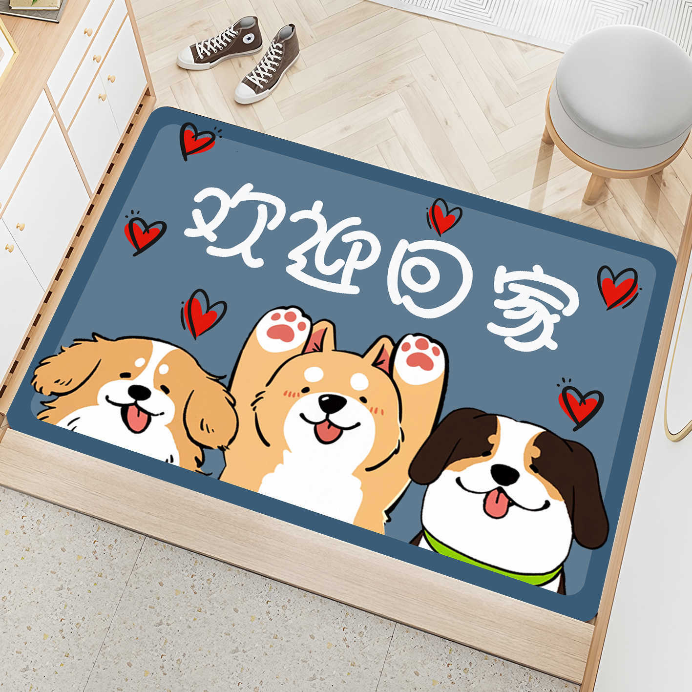 2025 Cute Cartoon New Entryway Doormat Carpet for Home Use Bathroom Non-Slip and Dirt-Resistant Diatomite Soft Mat S260207