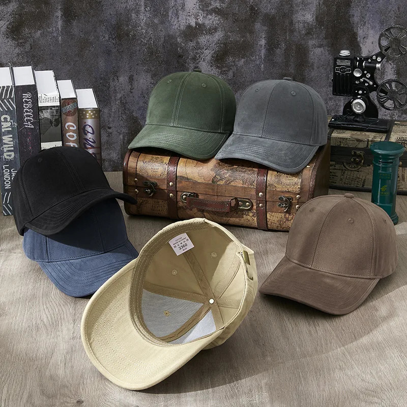 XXL Brushed Big Head Winter Men Baseball Caps Large Size Cotton Hard Lined 260208