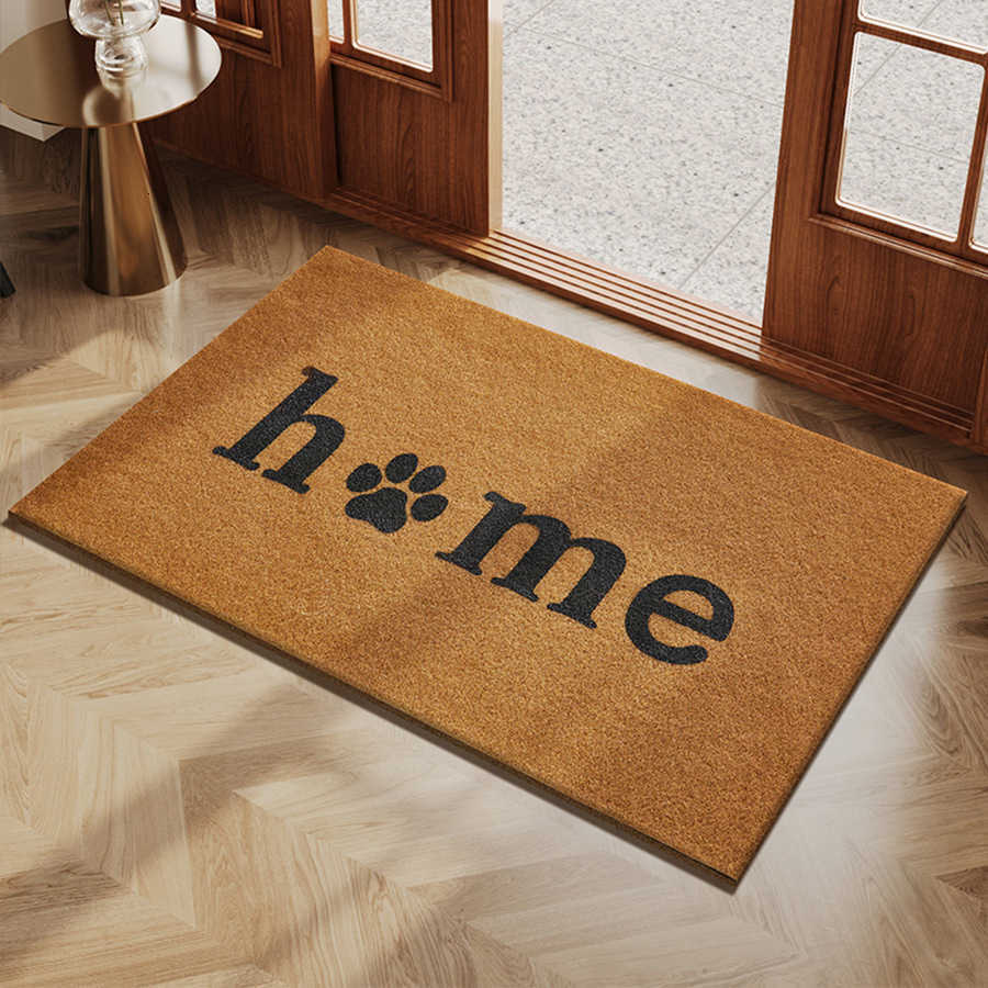 PVC imitation coconut palm entrance door mat outdoor washable wear-resistant non-slip high-end dirt-trapping doormat S260207