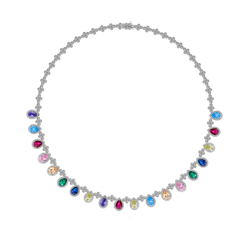 Necklace Colorful Necklace, Gold-Plated Necklace, Original Design, Luxurious Exquisite Necklace Women's Evening Clavicle Chain