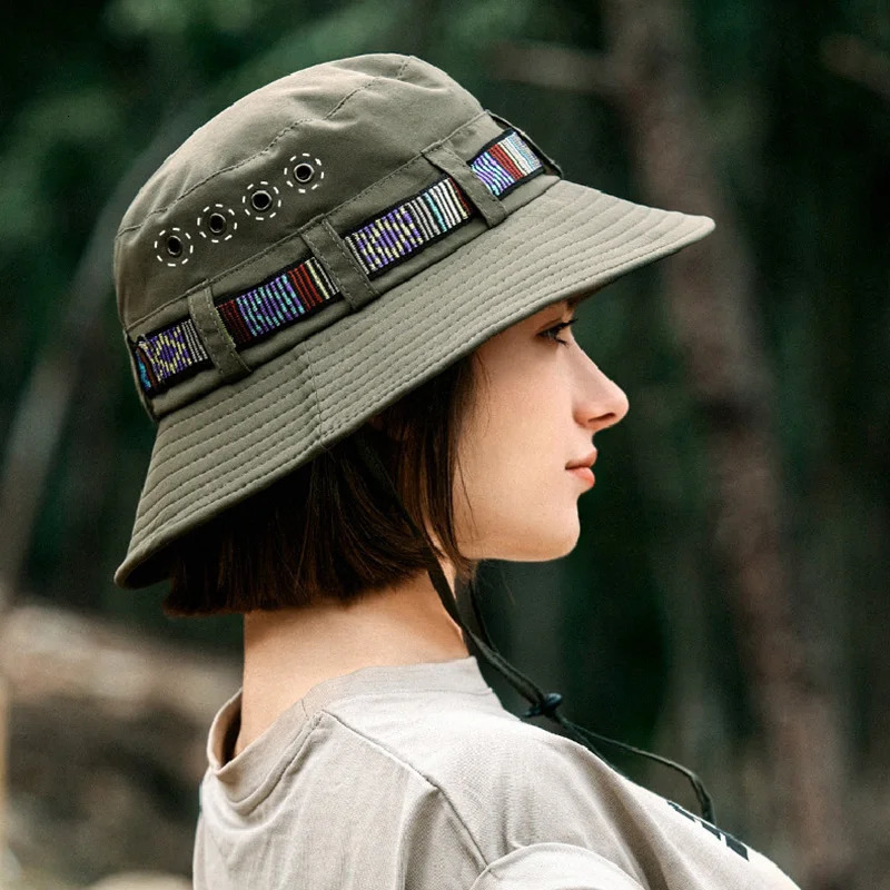 Quick-Dry Breathable Sun Hats with UPF Protection - Adjustable Drawstring Bucket Hat for Outdoor Adventures - Ideal for Hiking 260204