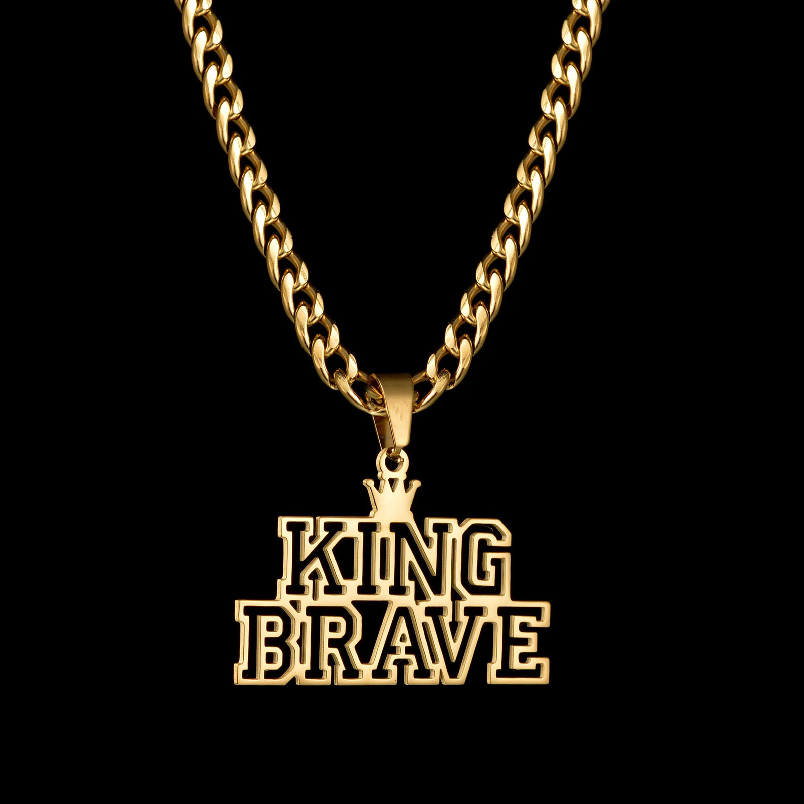 Trendy Customized Double Names Pendant Necklaces for Women Stainless Steel Personalized Crown Thick Chain Birthday Jewelry Gift 260206