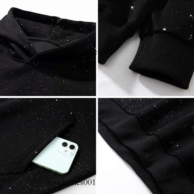 New Winter Glittering Star Print Hoodie Women Fashion Sparkly Fit Hooded Sweatshirt Female Party Streetwear Trendy Top