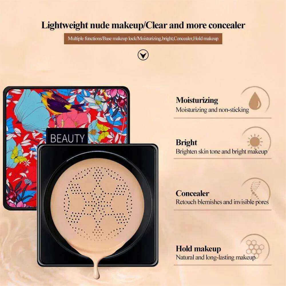 CC Magic Mushroom Head Air Cushion Waterproof Brighten Foundation Cream Women Base Makeup Face Korean Cosmetics 26L0209