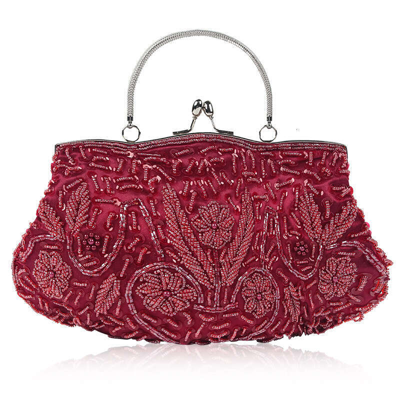 Foreign Trade Hot-Selling Popular Scarce Vintage Handmade Beaded Embroidered Dress Evening Bag Multiple Colors Available Wholesale
