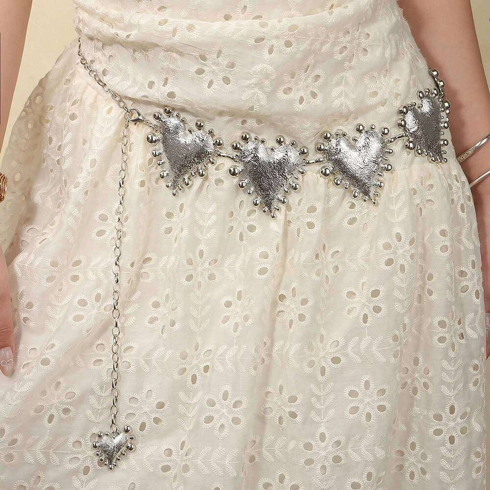 Ladies Heart-Shaped Metal Waist High-Quality Summer Beach Body Chain Accessory for Women X260209