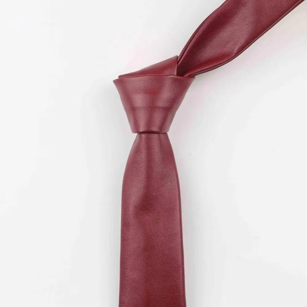 Fashion Pu Leather Men Patchwork Tie Female Necktie Red Gold Silver Adult Cravate Homme Wedding Party Ties For Men 260208