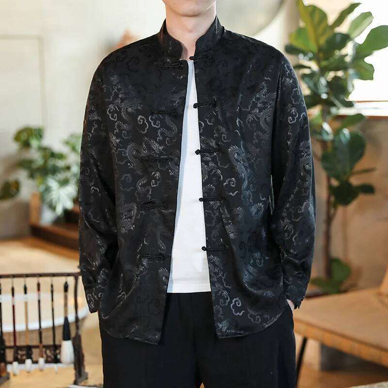 Mardi Hefxessdr Men s Modern Fashion Style Asian Tang Suit Dragon Shirt Kung Fu Coat Chinese Traditional Clothing Hanfu