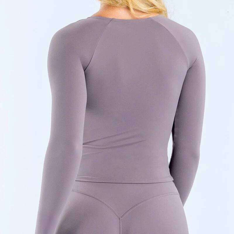 Origin Top Outdoor Sports Running Fitness Wear Women's V-Neck Slim Long Sleeve Yoga Shirts 26Y0209