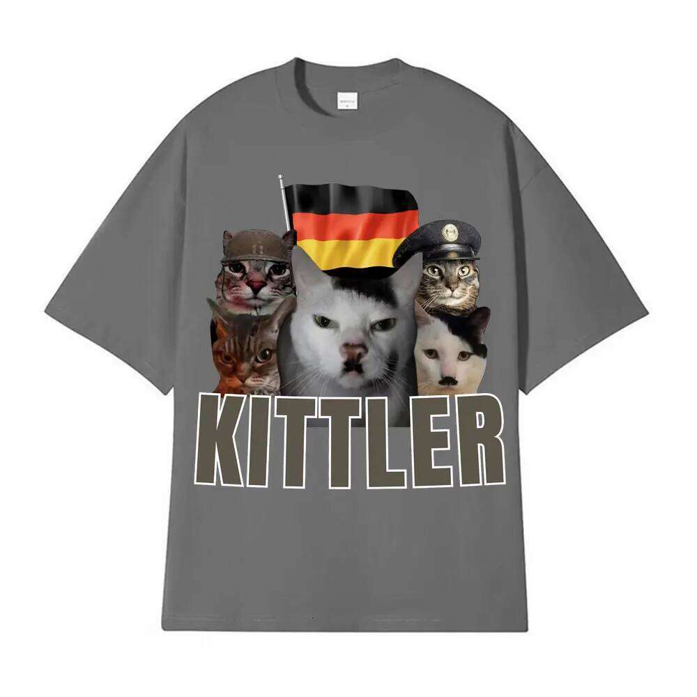 Kittler Funny Cat Animal Meme T Gift for Men Women Fashion Casual Humor Style Tee Shirt High Quality O-Neck Cotton T-shirt X260209