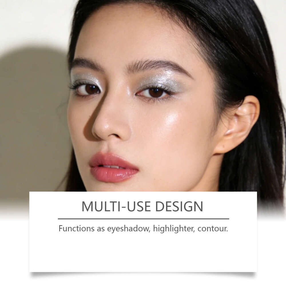 Zephoco Silver Shiny Cream Bright Color Long-lasting Crystal Glitter Eyeshadow Stick