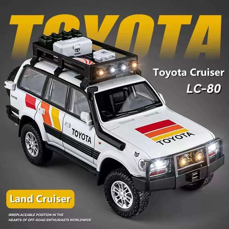 1/24 Toyota Land Cruiser LC80 Alloy Diecast Metal Off-road Vehicles Car Model Sound and Light Simulation Kids Toy Gift 26Y0209