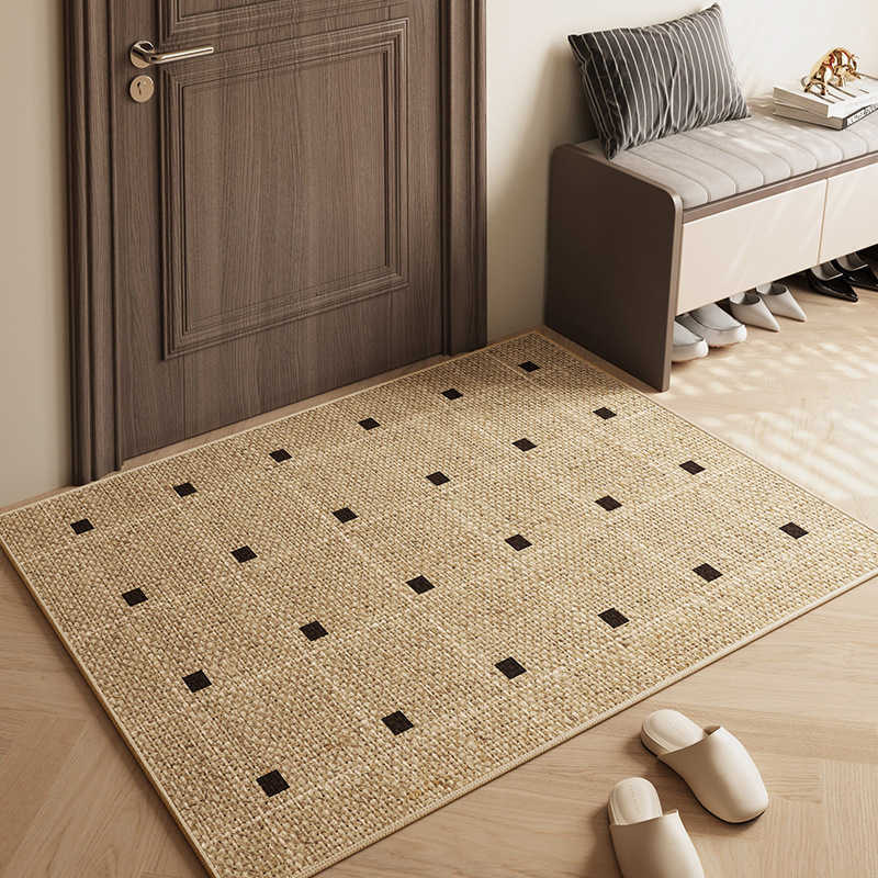 Minimally designed linen floor mat with quick drying and anti slip properties suitable for indoor use Entrance mat entryway foot rubbing carpet S26020