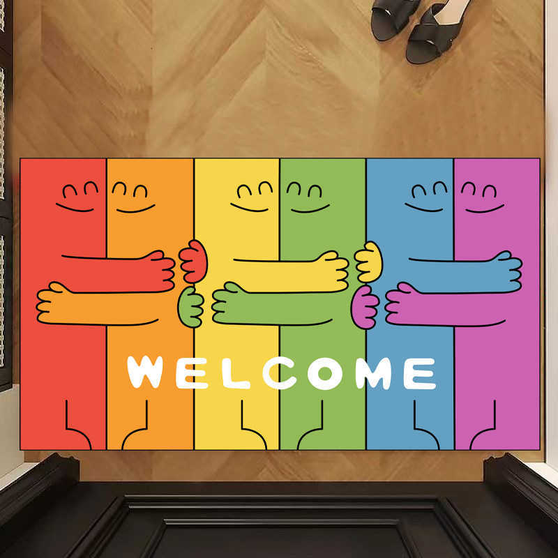 Cartoon cute and soothing entrance door mat home use dirt-resistant and easy to clean foot mat for the hallway entrance silk loop floor mat S260207