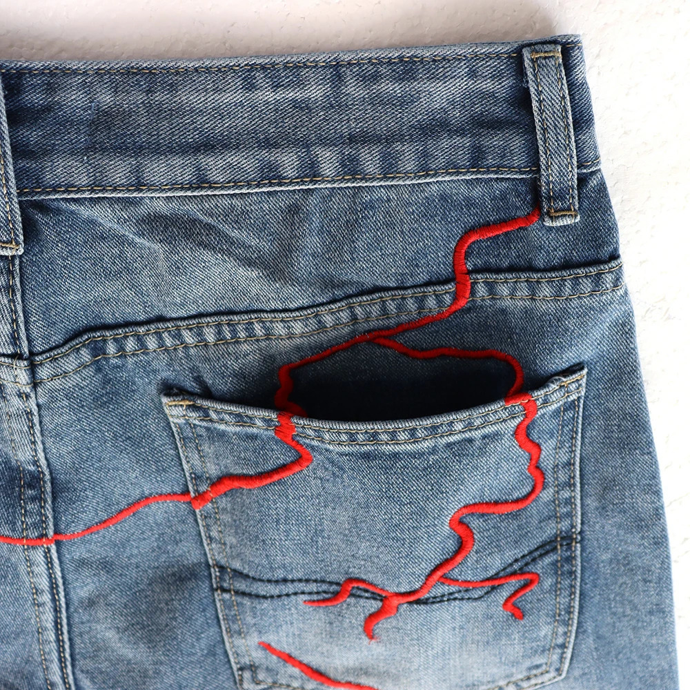 Skittle Printed Colorful Letter Lightning Embroidery Denim Washed Loose Shorts for Men Harajuku Streetwear Baggy Jeans Oversized 260208