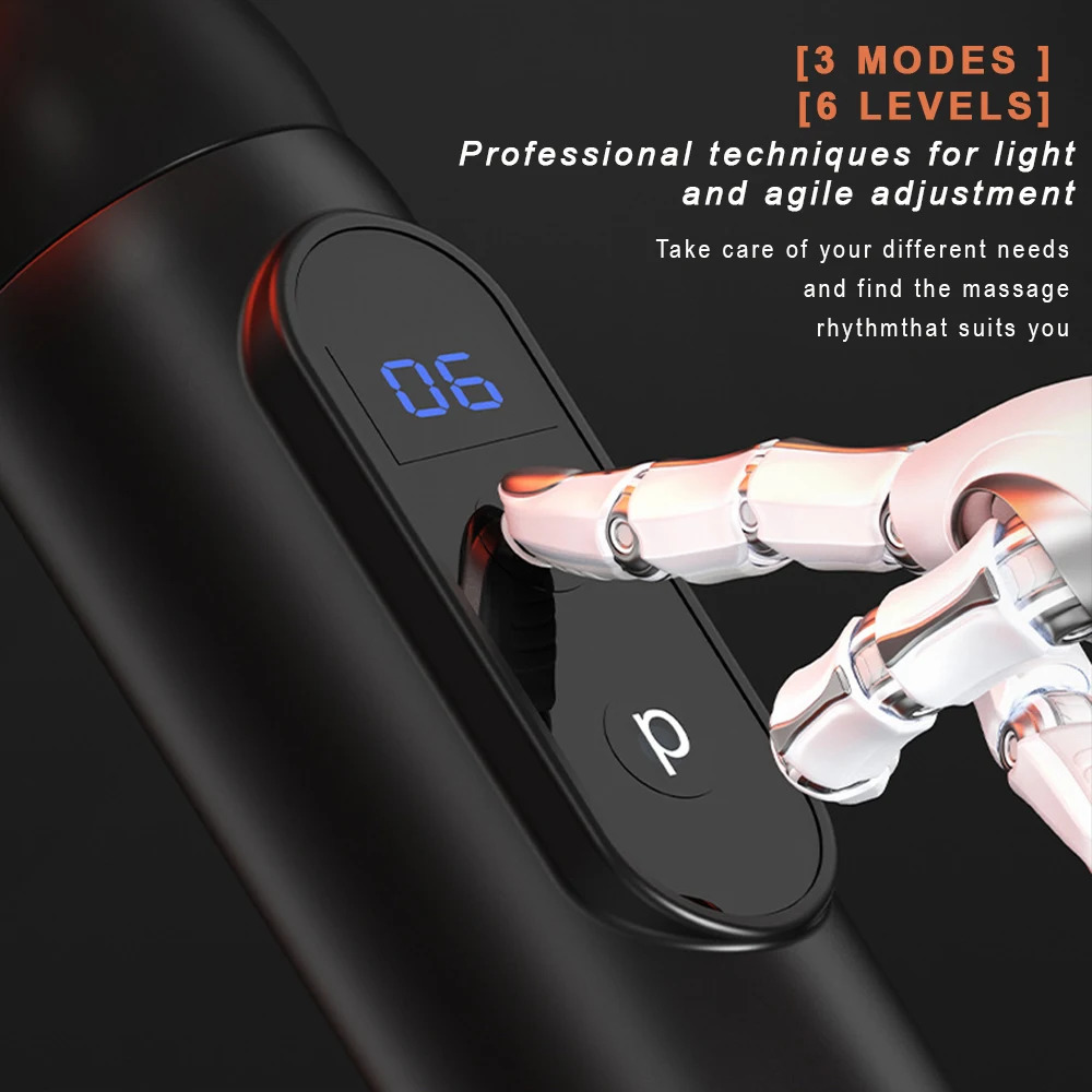 Fascia gun Handle Elbow 3 Modes 6 Gears Adjust Muscle Relaxation Massage Percussion Hammer for Athletes 260129