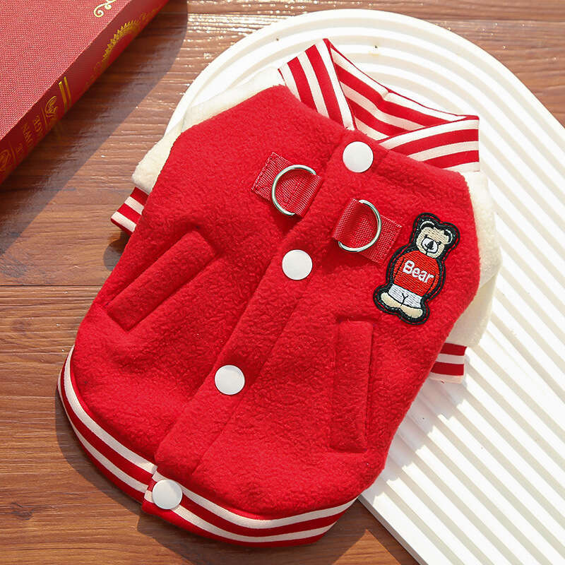 Dog Clothes Baseball Jacket Autumn Winter Fleece Coat Pet Teddy Schnauzer French Bulldog Pug Clothing Supplies