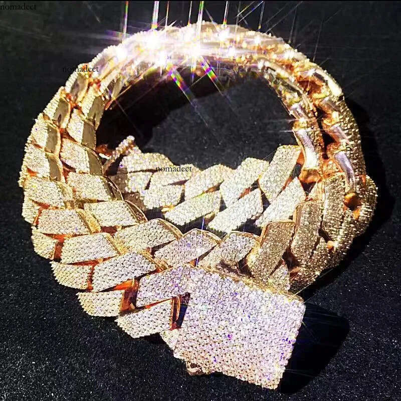 Necklace Moissanite designer sier rose gold iced out pass dia tester pendant Sterling Vvs cuban link chain fc