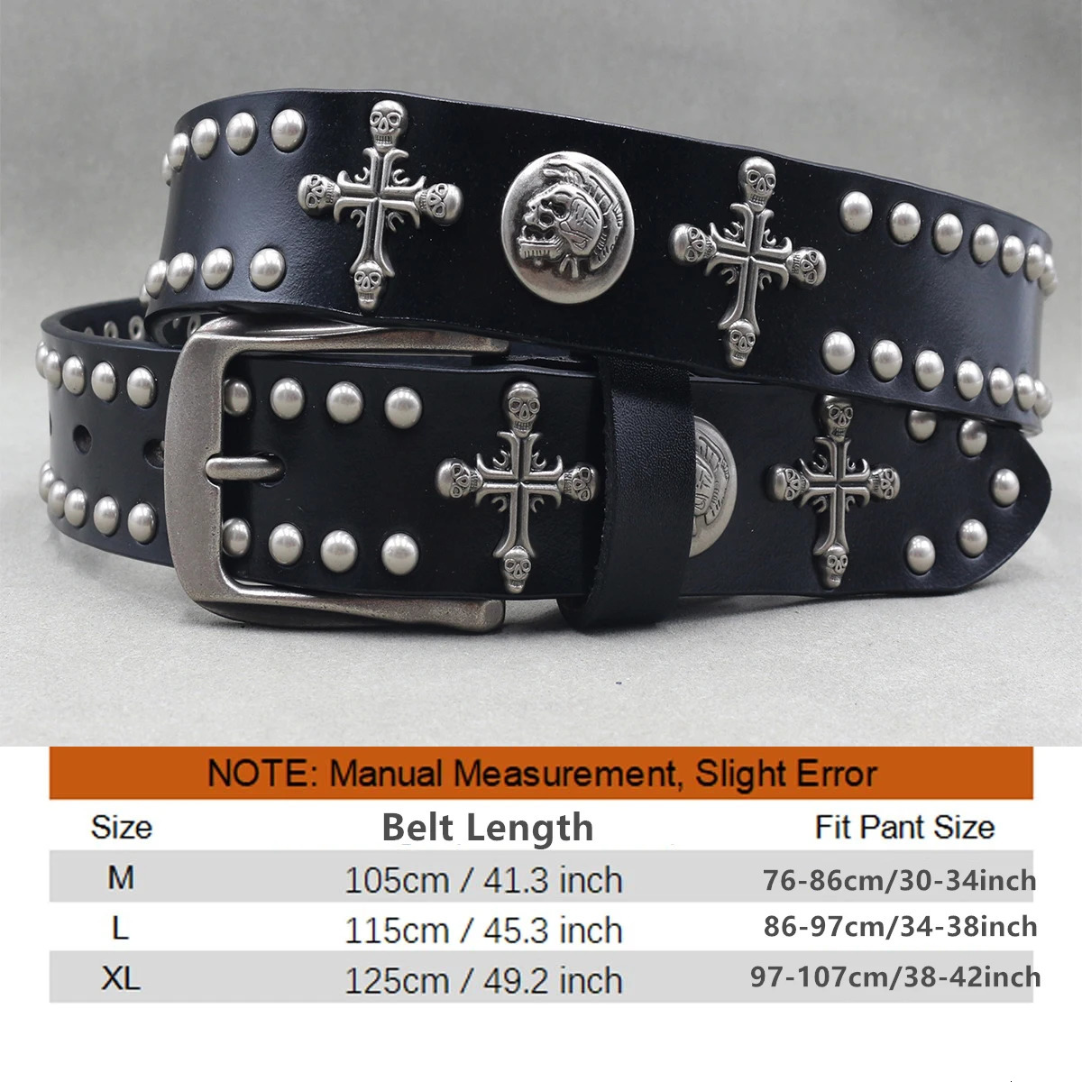 Metal Rivet Cowboy Belt Genuine Leather Cowskin Men Belt Punk Rivet Jeans Belts For WOMEN Ceinture Homme Cinturones Hombre 260124
