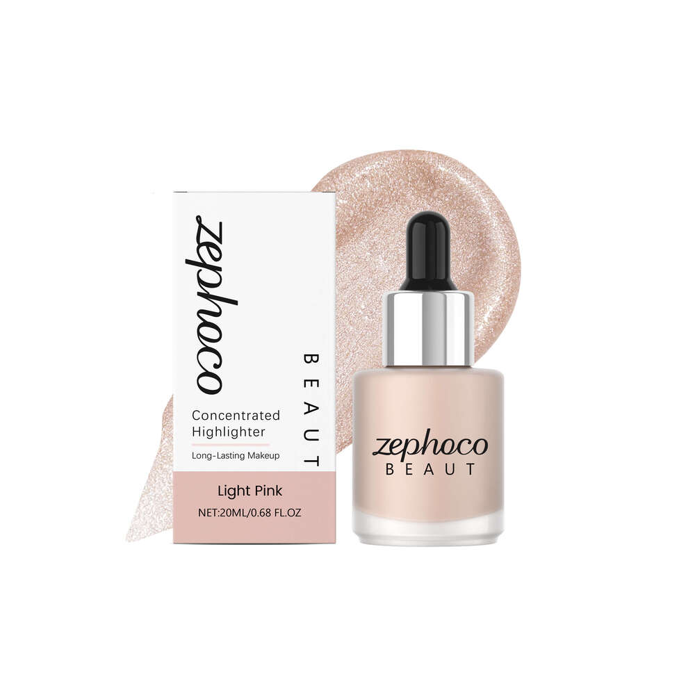 zephoco Highlighter Liquid Light Pink Natural Shiny Smooth Beautiful Daily Face Makeup