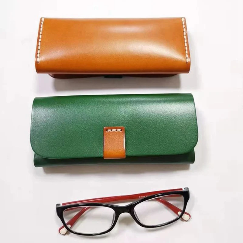 Cowhide Leather Bag Sunglasses Cases Reading Glasses Case Women Eyewear Accessories Storage Box Organizer Glasses Holder Pouch 260208