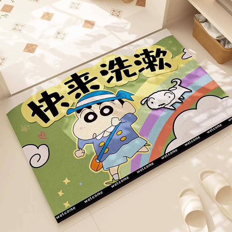 Bathroom Mat Crayon Shin-chan Non-Slip Water-Absorbent Quick-Dry Foot Mat Diatomaceous Earth Toilet Washroom Carpet S260207