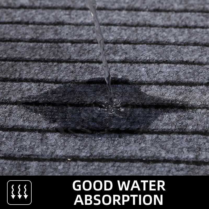 1pc flocking solid color seven stripe foot mat door mat entrance mat shower room absorbent small carpet gentle machine wash S260207