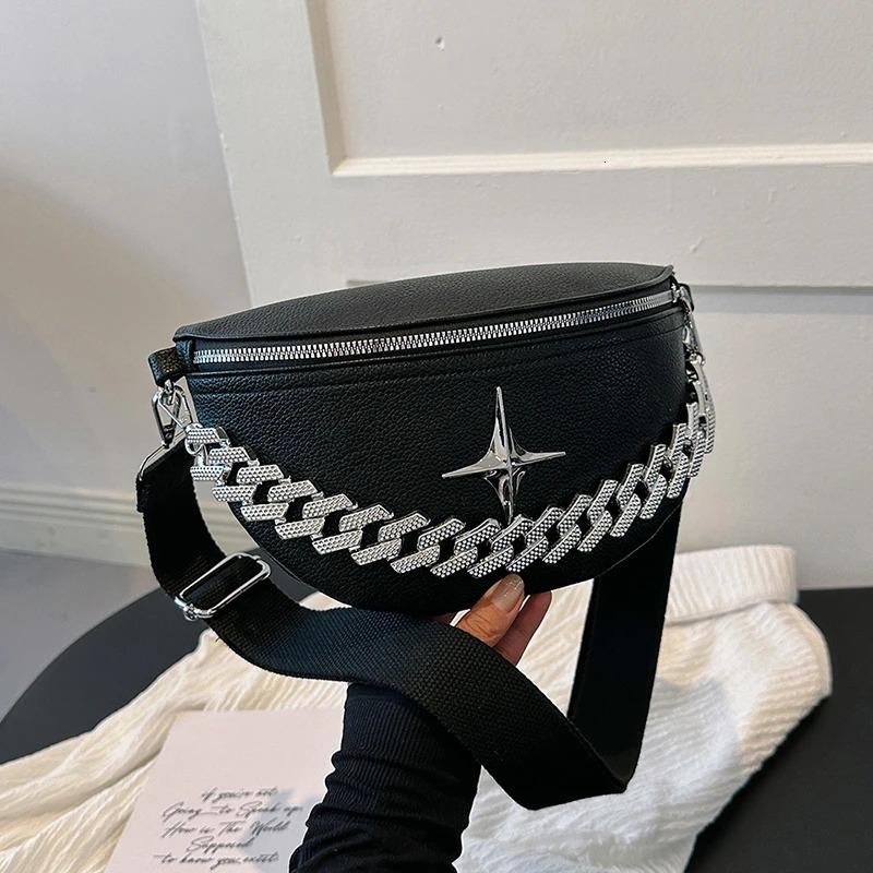 Waist Bag Fashion Chest Bag Women chain handbag Leather Fanny pack Casual travel Female Shoulder Crossbody Bag Phone Purse 260130