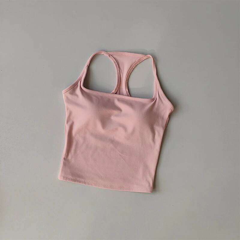Sports and Fitness Vest with Chest Pad Summer Shockproof Beauty Nude Feeling Suit Pilates Training Top Yoga Clothing 26Y0209