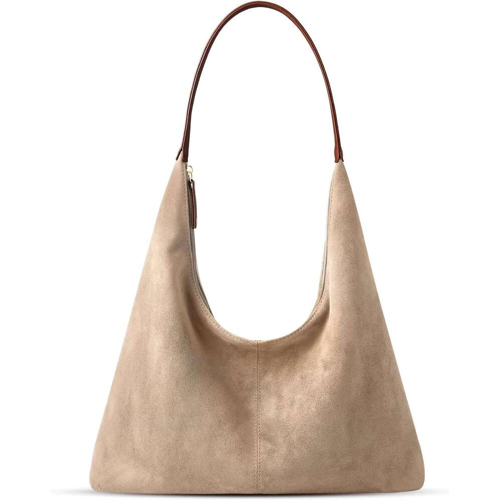 Shoulder For Women Suede Purse Boho Bags Slouchy Tote Satchels Trendy Crescent Crossbody Bag Handbag