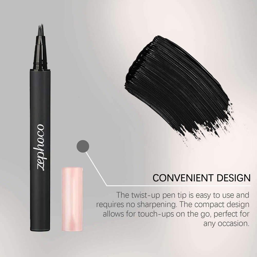 Zephoco Black Micro Carving Create Wild Three-Dimensional Shape Natural Color Smooth Easy to Use Eyebrow Pencil