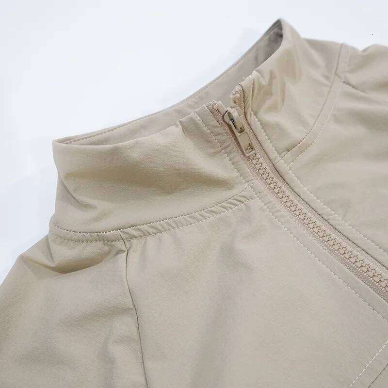 Women's Quick-Dry Stand Collar Yoga Thin Windproof Outdoor Running Fitness Long Sleeve Sports Coat 26Y0209