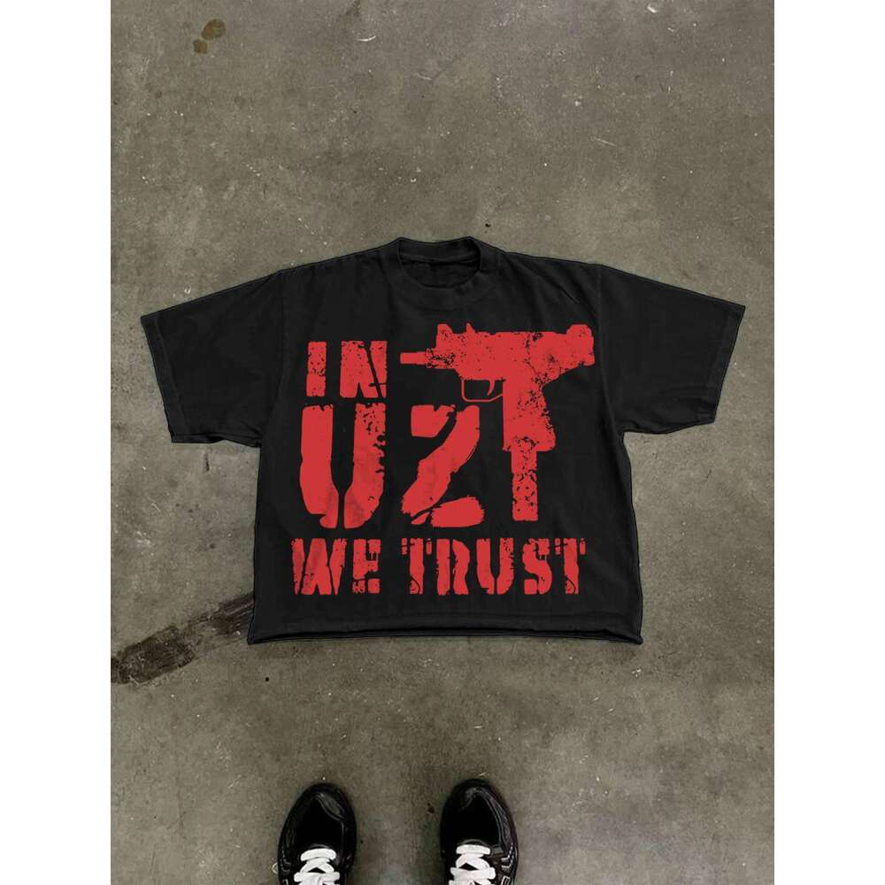 Harajuku Letter Pattern Y2K Style Top Men's Seasonal New Item Suitable for Both Men and Women Casual T-shirt X260209