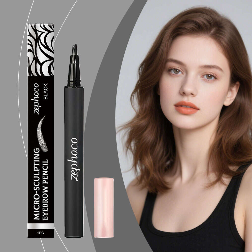 Zephoco Black Micro Carving Create Wild Three-Dimensional Shape Natural Color Smooth Easy to Use Eyebrow Pencil