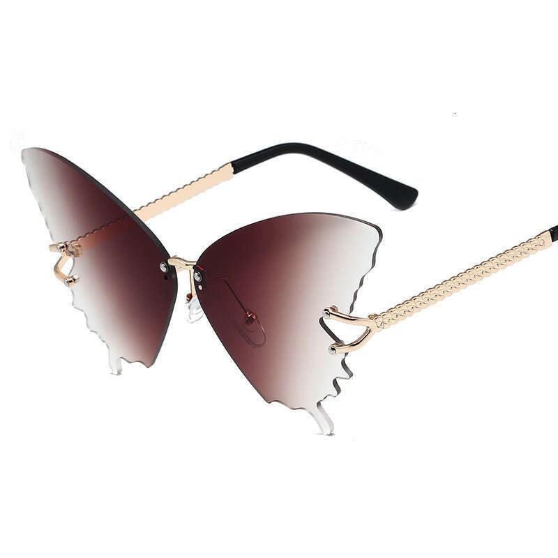 Sunglasses Frameless Butterfly Shape Gradient Multicolor Stylish Eyewear UV Protection Perfect as Party & Vacation Photo Props