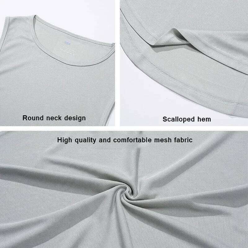 Summer Marathon Quick Dry Sports Tank Top Men's Gym Fitness Sleeveless T Shirt Running Training Basketball Loose Fit Vest 26Y0209