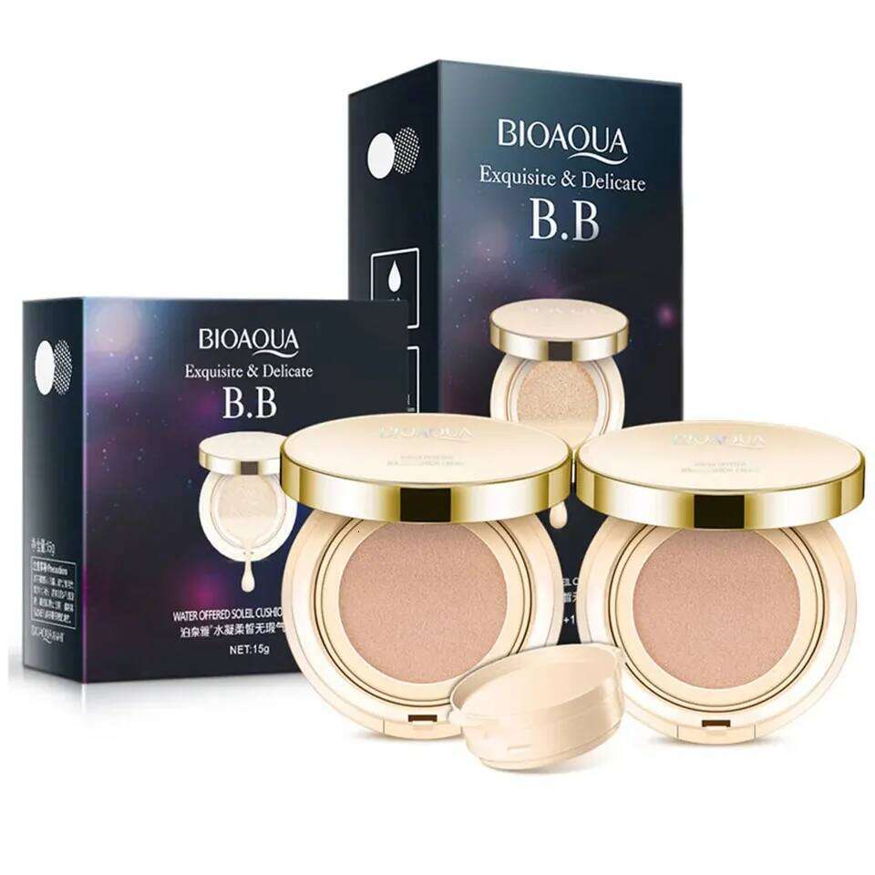BIOAQUA Waterproof Matte Air Cushion Poreless BBCC Cream High Coverage Oil-control Soft Face Makeup Foundation Base Cosmetics 26L0209