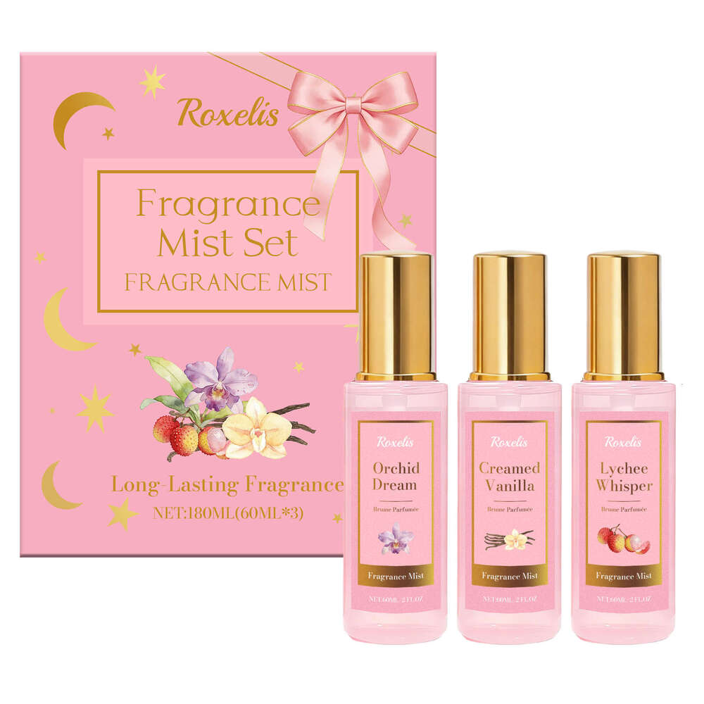 Roxelis Pink Gold Star Moon Fragrance Gift Set - Multiple Scents, Naturally Fresh, Long-Lasting, Elegant Charming, Suitable for Commuting and Dating