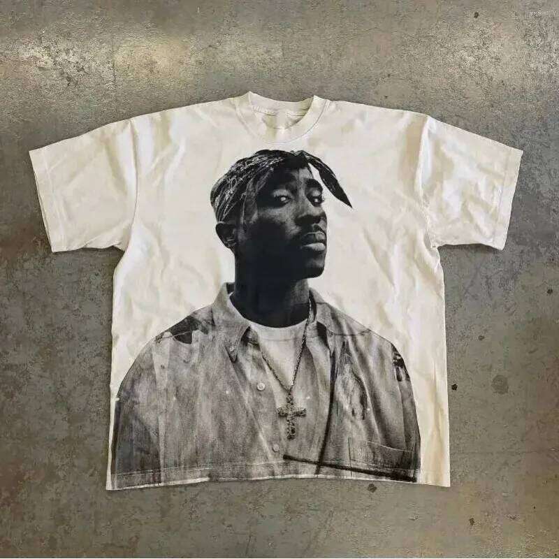 2000s Vintage Print Y2K Men's Summer Unisex Casual T-shirt Hip-hop X260209