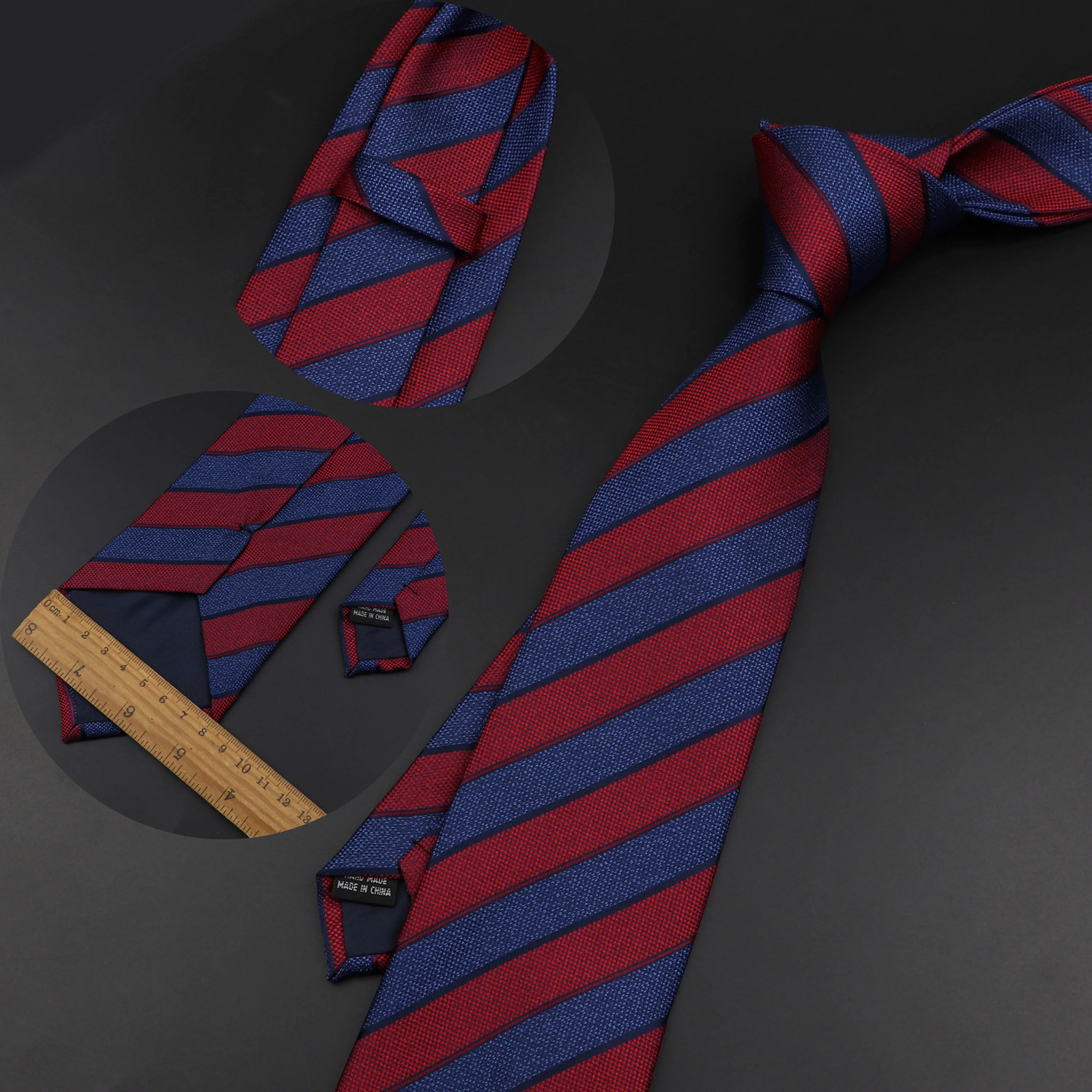 8cm Fashion Stripe Mens Tie Classic Polyester Bright Necktie Business Meeting Formal Necktie Accessories Daily Wear Cravat 260208