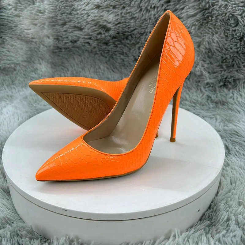 Spring Women Blue Orange Sliver 8cm10cm12cm Thin High Heels Celebrity Dress Party Pumps Female Big Size 3445 Shoes 260208